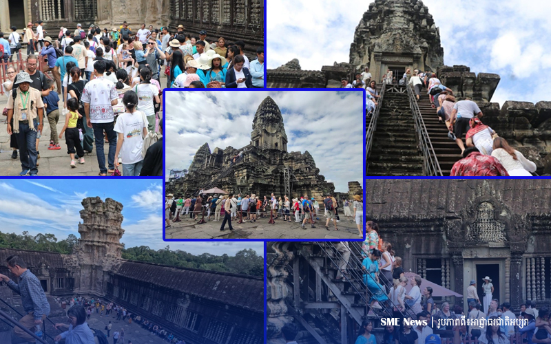 «កំពូល»នៃប្រាសាទអង្គរវត្ត ដែលជឿថាមានបារមីស័ក្តិសិទ្ធ ទាក់ទាញទេសចរឡើងទៅទស្សនា និងគោរពបូជា